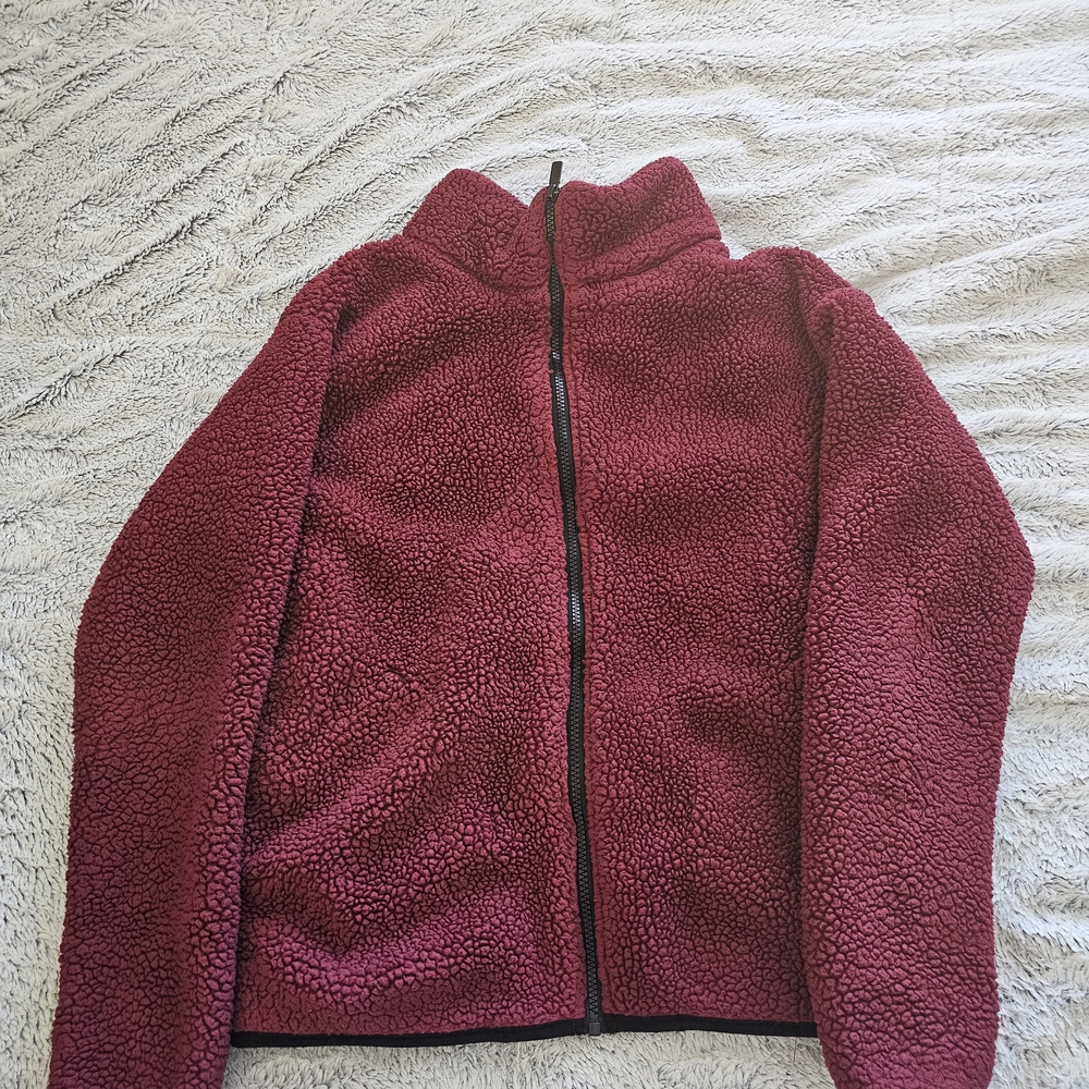Women's Burgundy Teddy Jacket